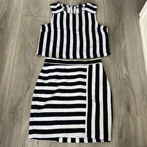 Black and White Stripped Top + Skirt